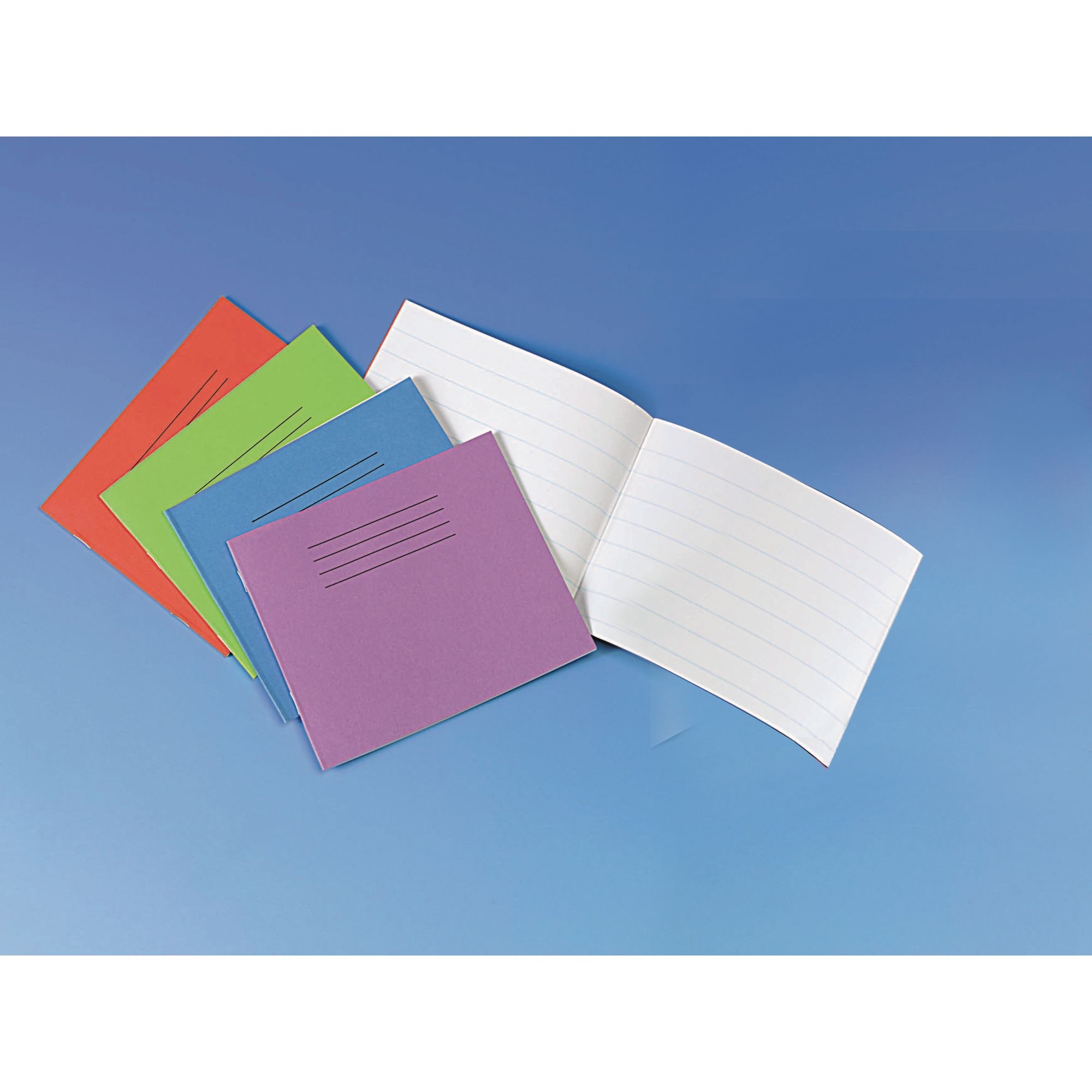 Vivid Red 5.25x6.5" Exercise Book 24-Page, 11mm Ruled - Pack of 100